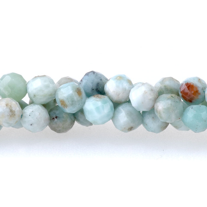 Larimar 4mm Microfaceted Round A Grade - 15-16 Inch