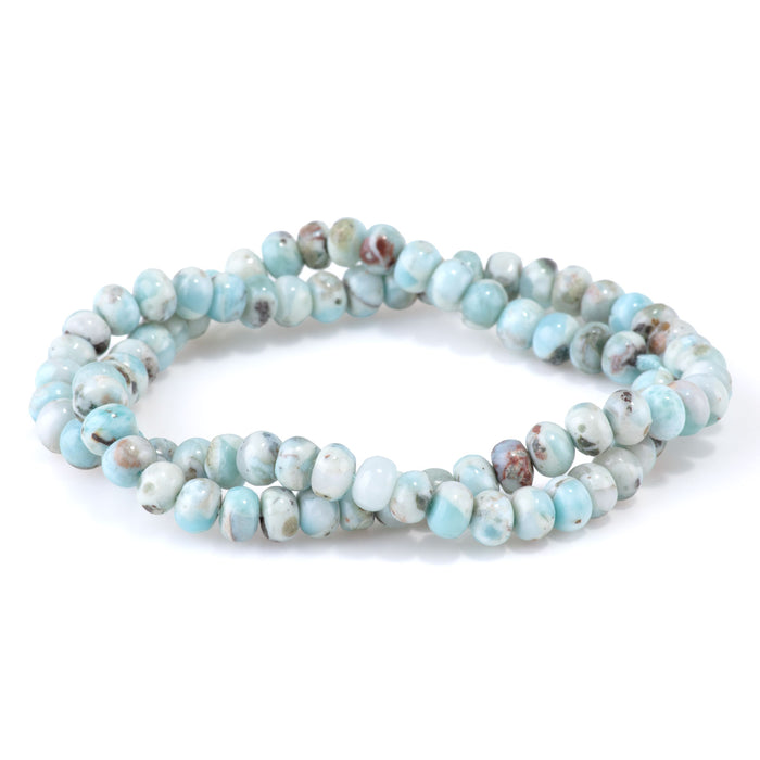 Larimar 4x6mm Rondelle with Matrix - 15-16 Inch