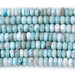 This is a Dakota Stones 4x7mm Larimar Gemstone strand with A grade rondelle beads in 15-16 inch strand.