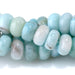 This is a Dakota Stones 4x7mm Larimar Gemstone strand with A grade rondelle beads in 15-16 inch strand.