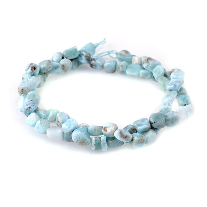 Larimar 5-6mm Free Form Cube A Grade  - 15-16 Inch