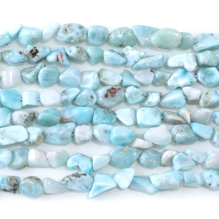 Larimar 5x7-6x8mm Pebble - 15-16 Inch