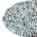 This is a Dakota Stones 5x8mm Larimar Gemstone strand with faceted rondelle beads in 15-16 inch strand.