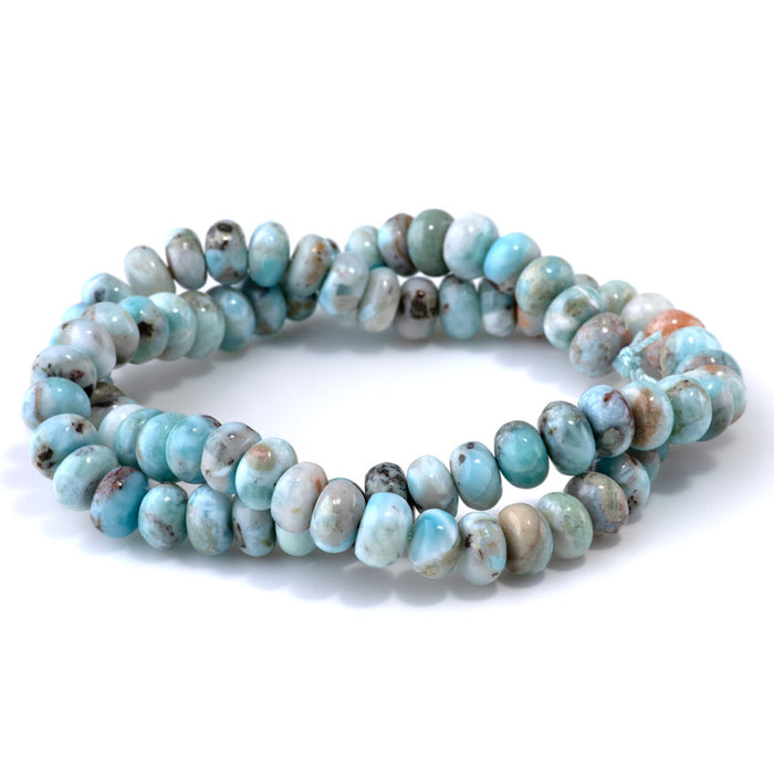 Larimar 5x8mm Rondelle with Matrix - 15-16 Inch