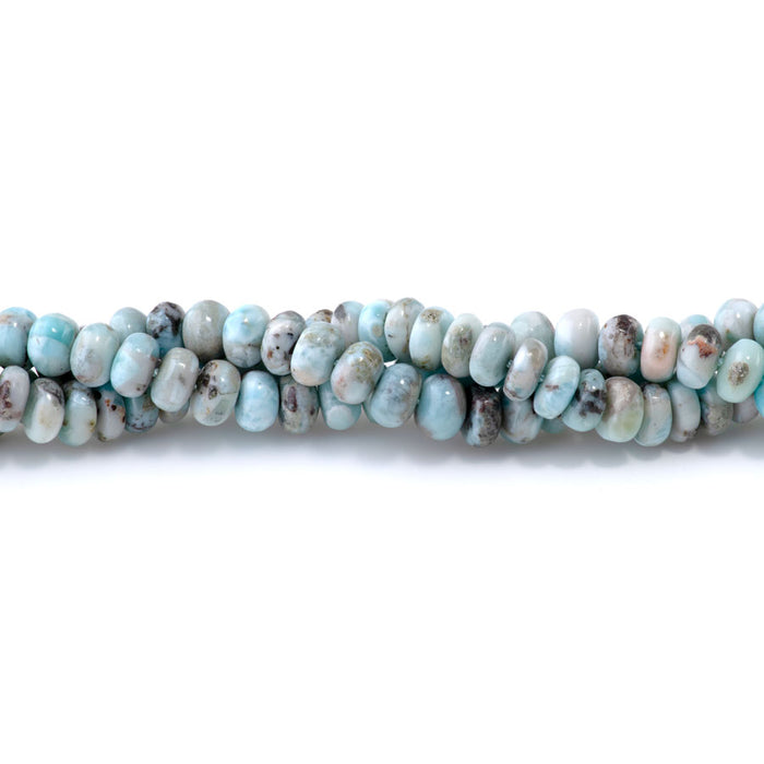 Larimar 5x8mm Rondelle with Matrix - 15-16 Inch