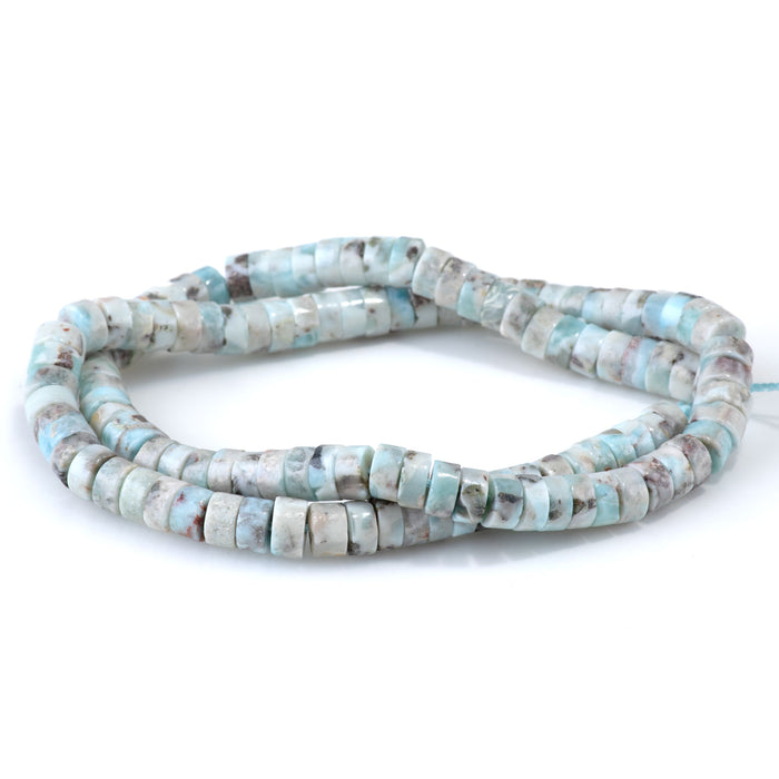 Larimar 6mm Heishi with Matrix - 15-16 Inch
