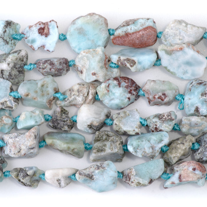 Larimar 8x10-10x12mm Rough Nugget A Grade- 15-16 Inch