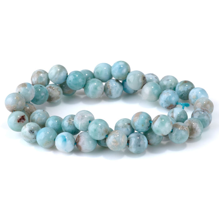 Larimar 8mm Round A Grade - 15-16 Inch