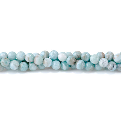 This is a Dakota Stones 8mm Larimar Gemstone strand with A grade round beads in 15-16 inch strand.