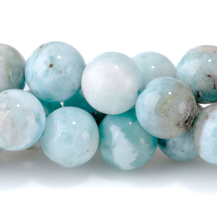 Larimar 8mm Round A Grade - 15-16 Inch