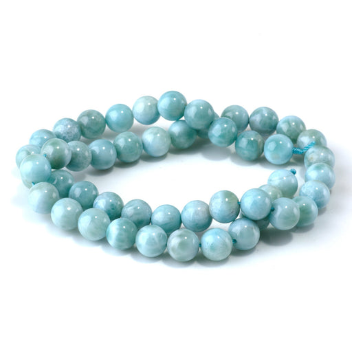 This is a Dakota Stones 8mm Larimar Gemstone strand with AA grade round beads in 15-16 inch strand.