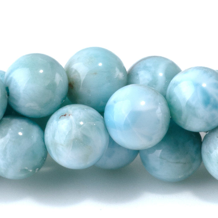 This is a Dakota Stones 8mm Larimar Gemstone strand with AA grade round beads in 15-16 inch strand.