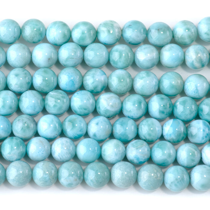 Larimar 8mm Round Beads AAA Grade - 15-16 Inch