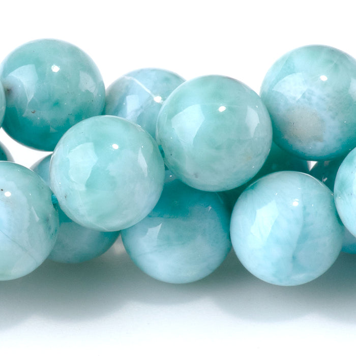 Larimar 8mm Round Beads AAA Grade - 15-16 Inch