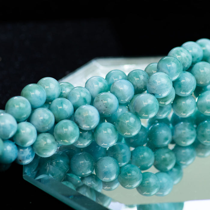 Larimar 8mm Round Beads AAA Grade - 15-16 Inch