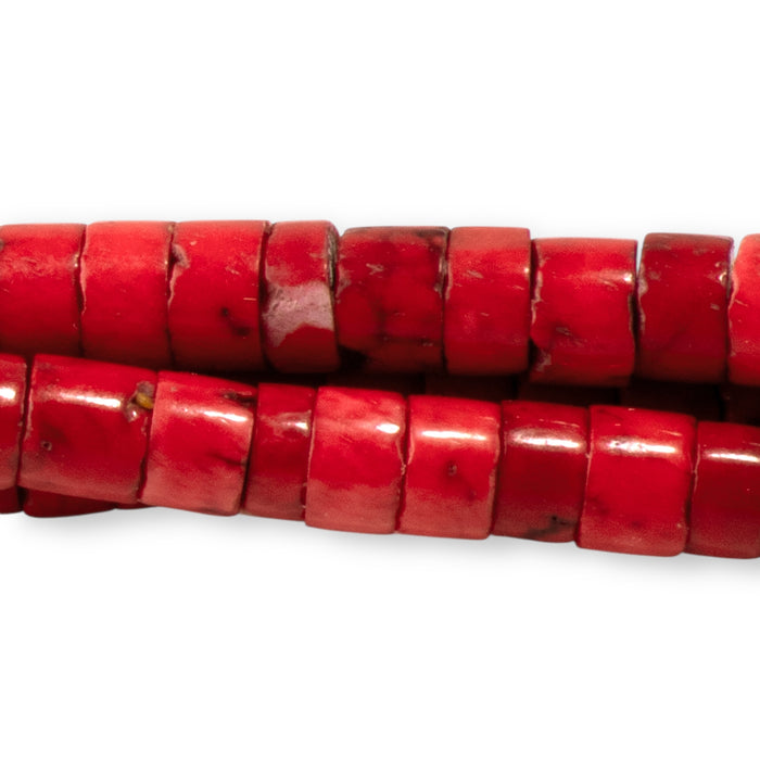 Magnesite 4mm Red (Dyed) Heishi - 15-16 Inch