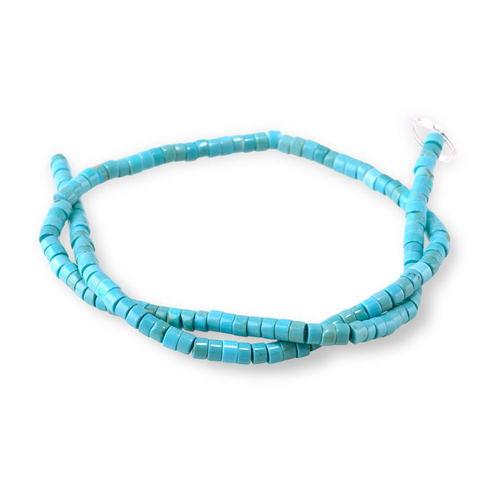 Magnesite 4mm Turquoise (Dyed) Heishi - 15-16 Inch