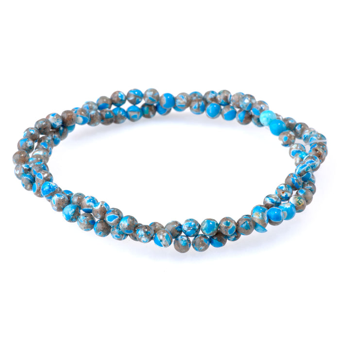 Magnesite (Dyed) Blue 4mm Round - 15-16 Inch