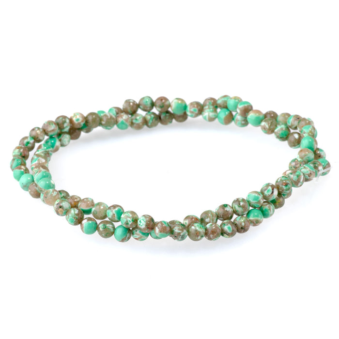 Magnesite (Dyed) Green 4mm Round - 15-16 Inch