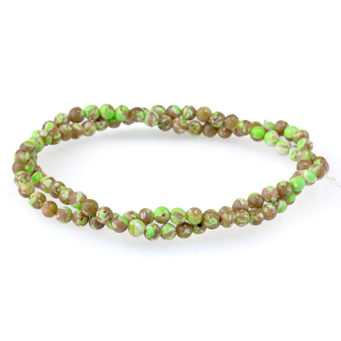 Magnesite (Dyed) Lime Green 4mm Round - 15-16 Inch