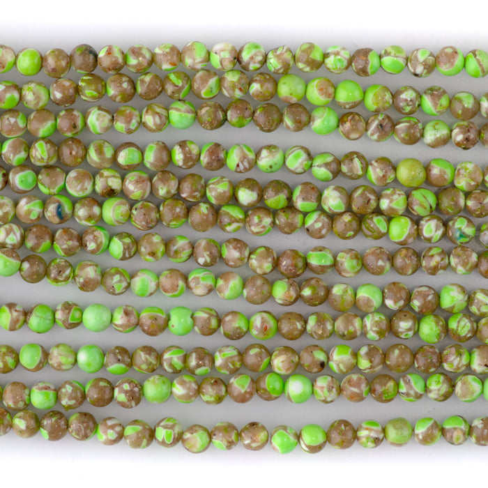 Magnesite (Dyed) Lime Green 4mm Round - 15-16 Inch