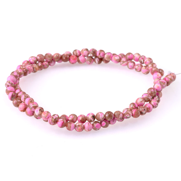 Magnesite (Dyed) Hot Pink 4mm Round - 15-16 Inch