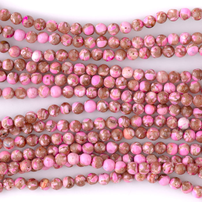 Magnesite (Dyed) Hot Pink 4mm Round - 15-16 Inch