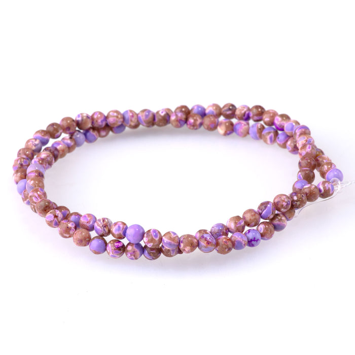 Magnesite (Dyed) Purple 4mm Round - 15-16 Inch