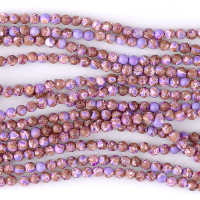 Magnesite (Dyed) Purple 4mm Round - 15-16 Inch