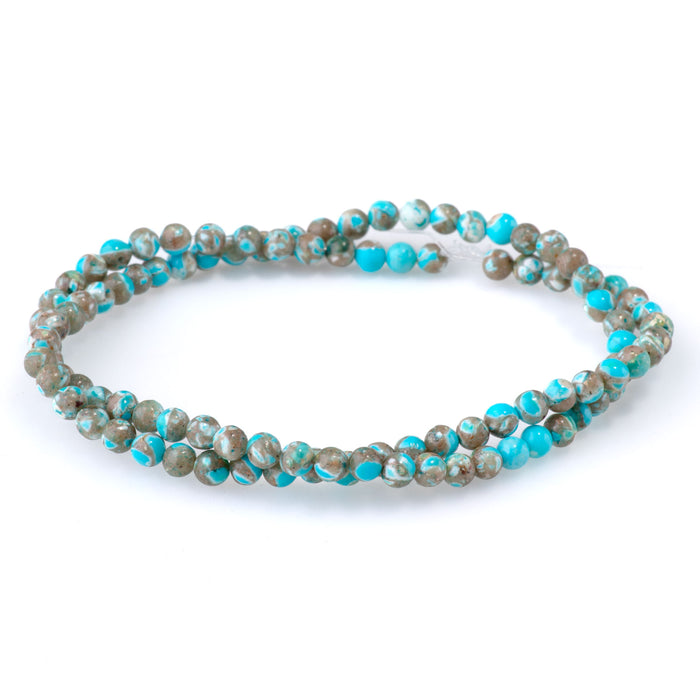 Magnesite (Dyed) Turquoise Blue 4mm Round - 15-16 Inch