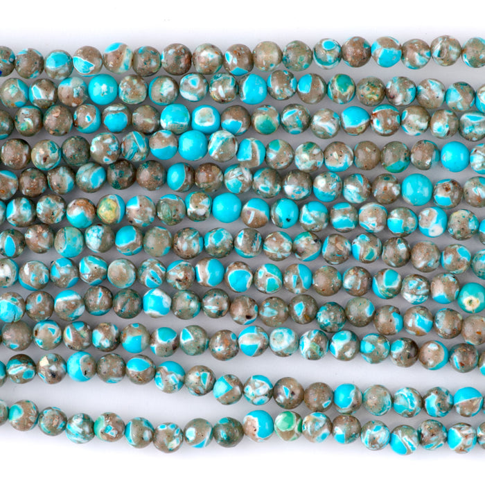 Magnesite (Dyed) Turquoise Blue 4mm Round - 15-16 Inch