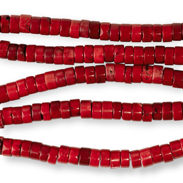 Magnesite 6mm Red (Dyed) Heishi - 15-16 Inch