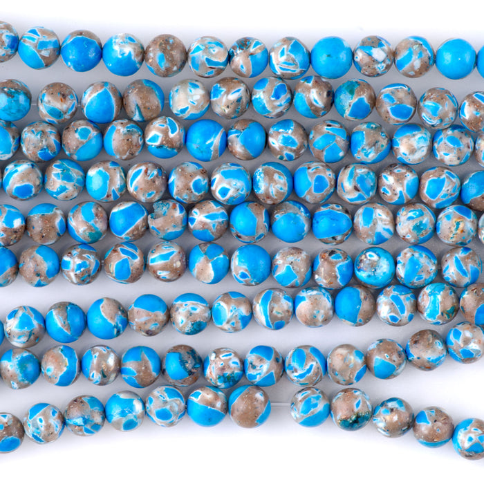 Magnesite (Dyed) Blue 6mm Round - 15-16 Inch