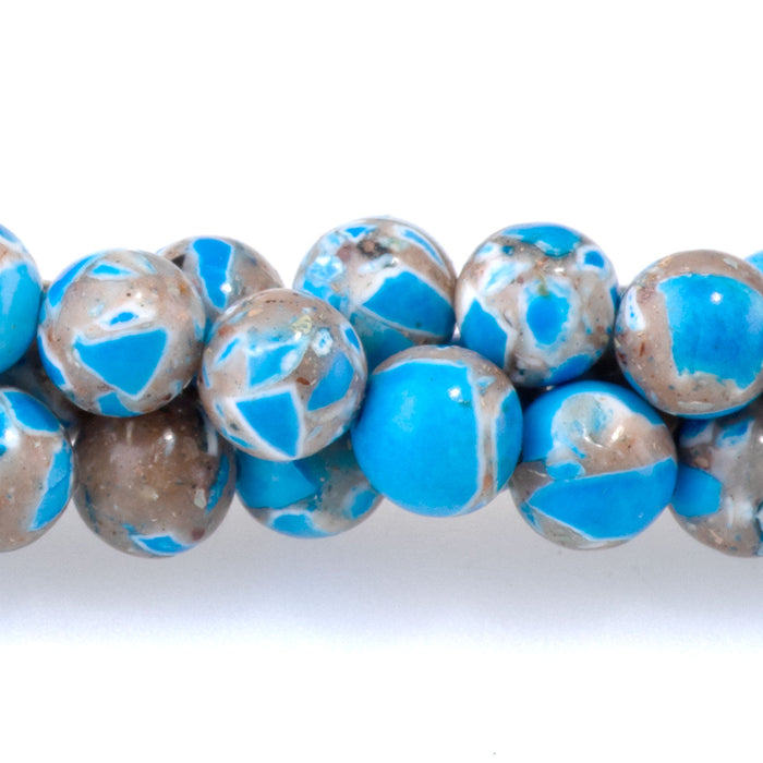 Magnesite (Dyed) Blue 6mm Round - 15-16 Inch