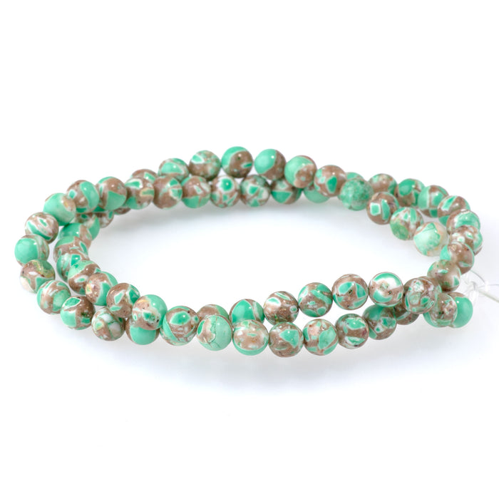 Magnesite (Dyed) Green 6mm Round - 15-16 Inch