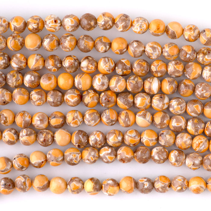 Magnesite (Dyed) Orange 6mm Round - 15-16 Inch