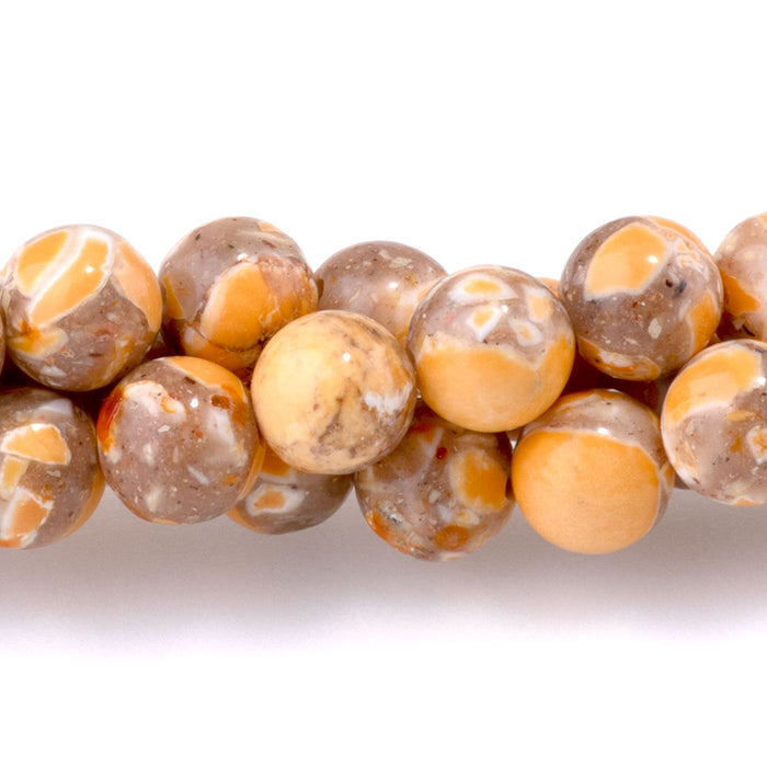 Magnesite (Dyed) Orange 6mm Round - 15-16 Inch