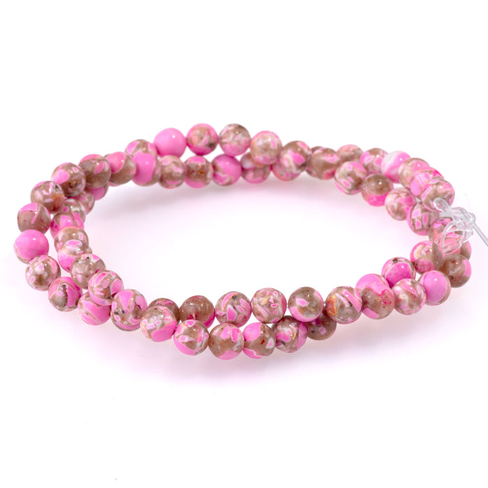 Magnesite (Dyed) Hot Pink 6mm Round - 15-16 Inch