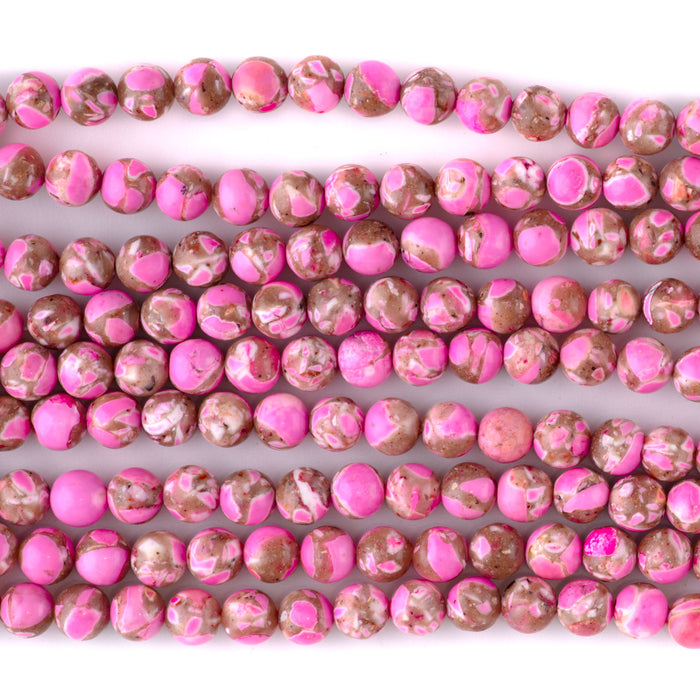Magnesite (Dyed) Hot Pink 6mm Round - 15-16 Inch
