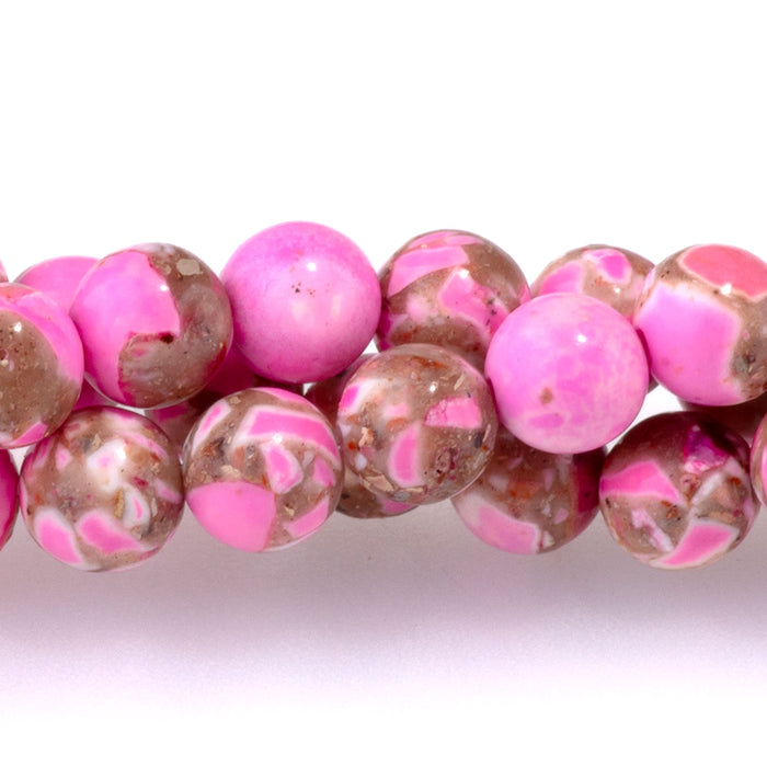 Magnesite (Dyed) Hot Pink 6mm Round - 15-16 Inch
