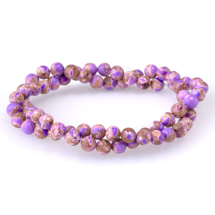 Magnesite (Dyed) Purple 6mm Round - 15-16 Inch
