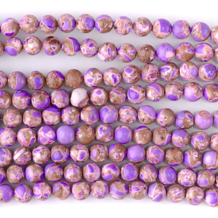 Magnesite (Dyed) Purple 6mm Round - 15-16 Inch