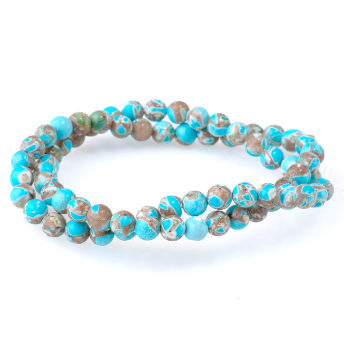 Magnesite (Dyed) Turquoise Blue 6mm Round - 15-16 Inch