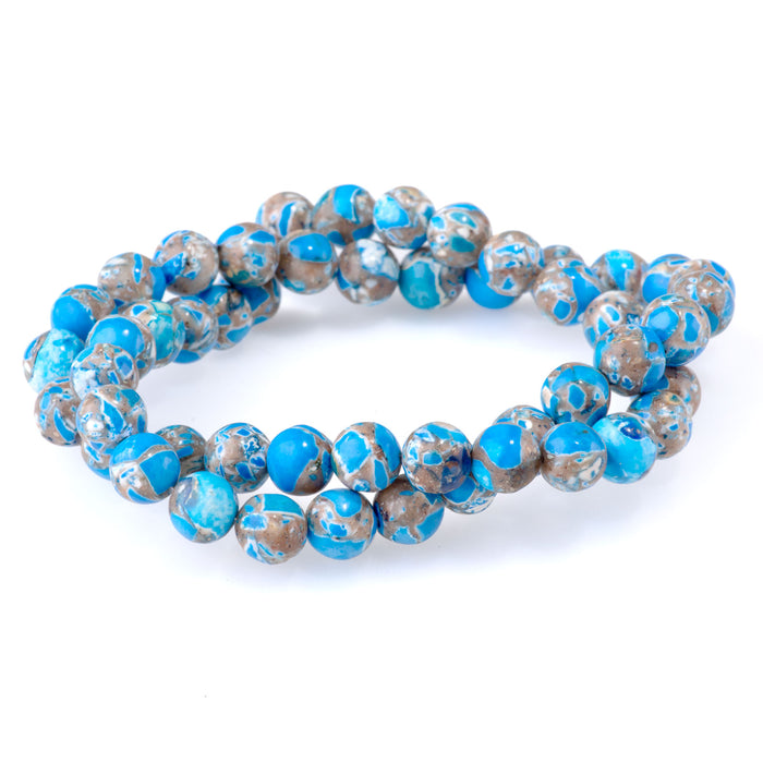 Magnesite (Dyed) Blue 8mm Round - 15-16 Inch