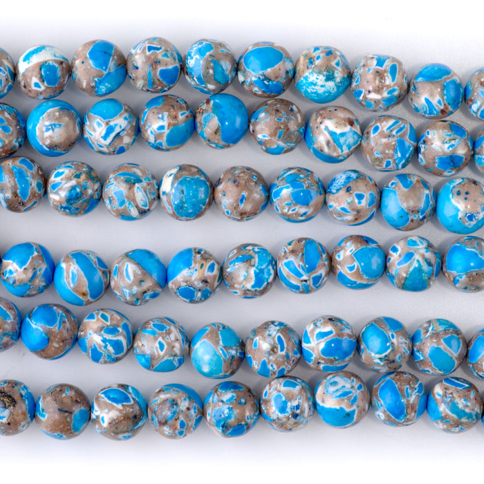 Magnesite (Dyed) Blue 8mm Round - 15-16 Inch