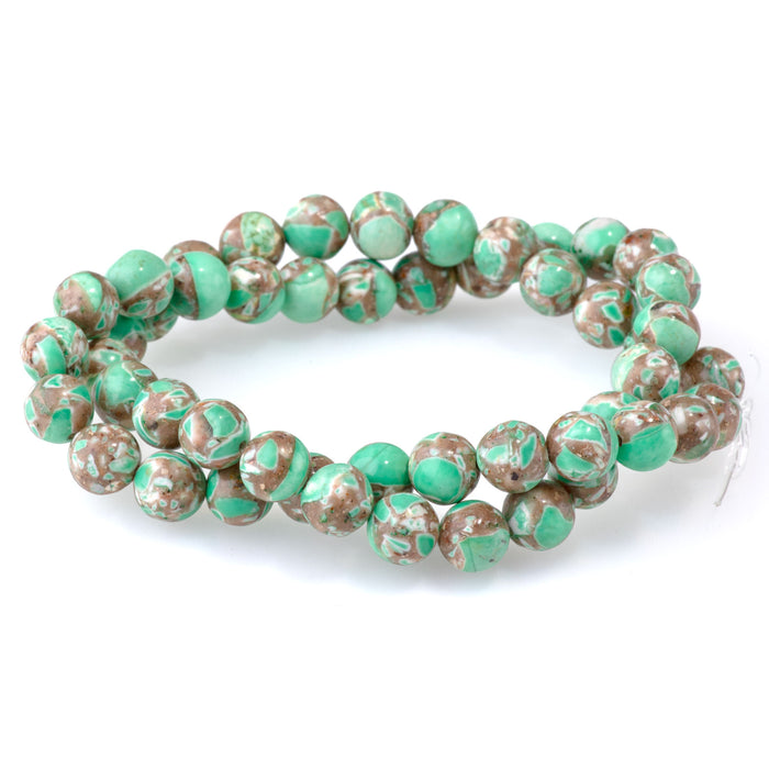 Magnesite (Dyed) Green 8mm Round - 15-16 Inch