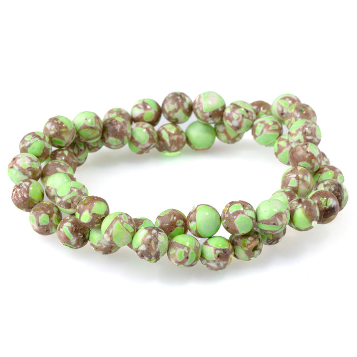 Magnesite (Dyed) Lime Green 8mm Round - 15-16 Inch