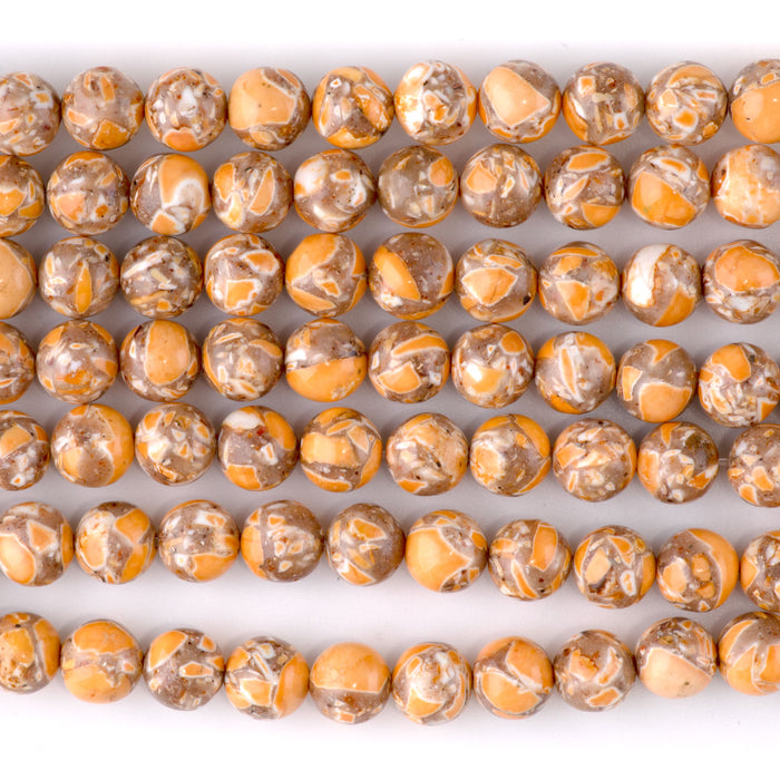 Magnesite (Dyed) Orange 8mm Round - 15-16 Inch