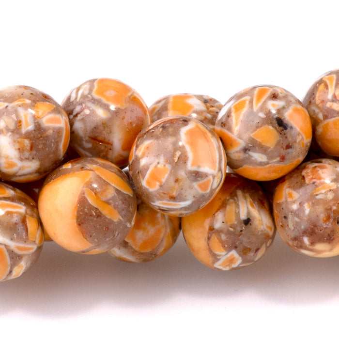 Magnesite (Dyed) Orange 8mm Round - 15-16 Inch