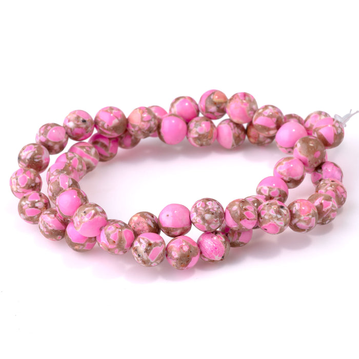 Magnesite (Dyed) Hot Pink 8mm Round - 15-16 Inch